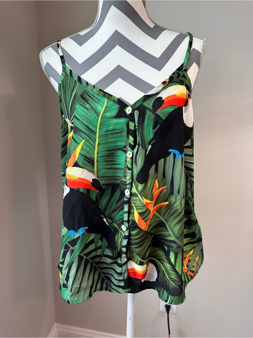 Show Me Your Mumu Cammy's Cami Tropical Toucan Tank Top Large